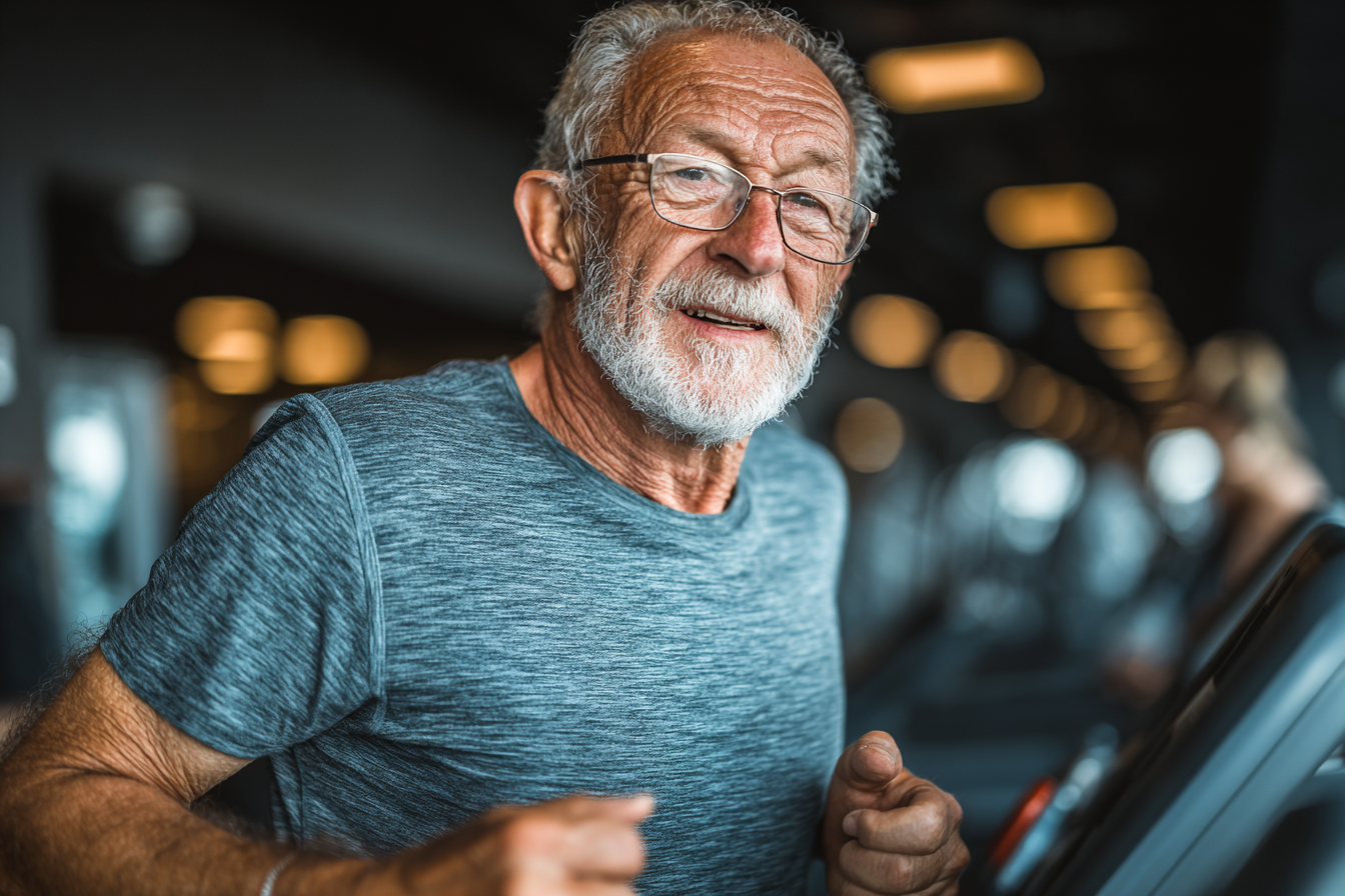 Активні люди зрілого віку займаються фітнесом на свіжому повітрі